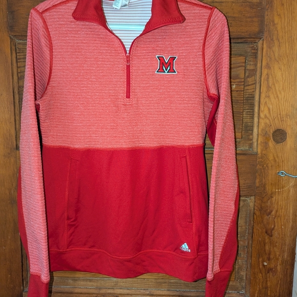 Maryland Terps Adidas Red and Pink Women's Sweatshirt - Picture 1 of 8